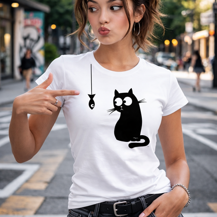 Polo Mujer - Gato y pescado