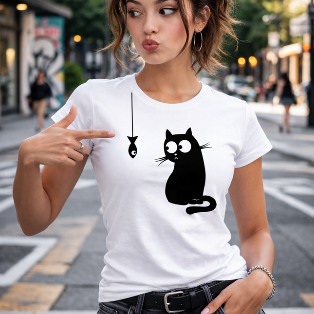 Polo Mujer - Gato y pescado