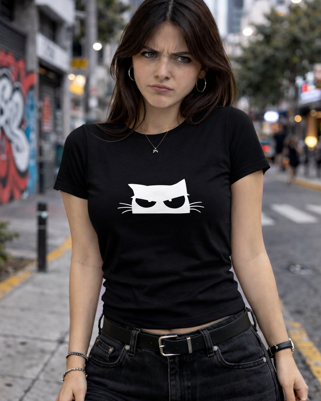 Polo Mujer - Gato enojado