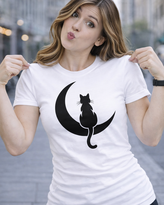 Polo Mujer - Gato y luna