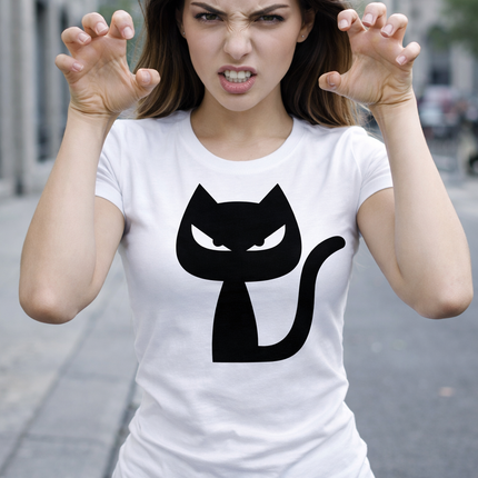 Polo Mujer - Gato enojado