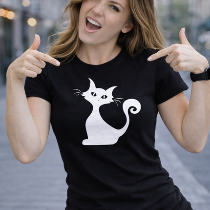 Polo Mujer - Gato sentado