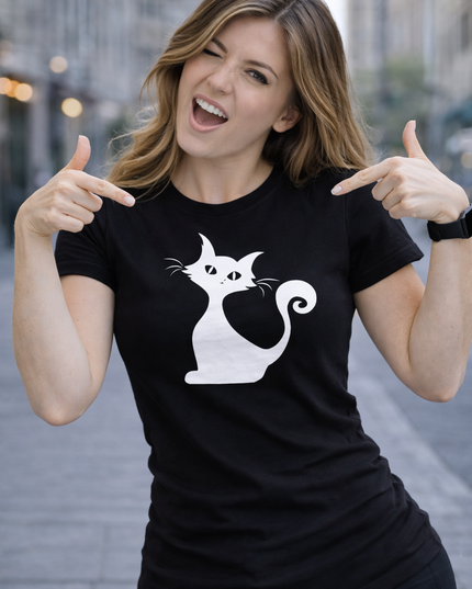 Polo Mujer - Gato sentado