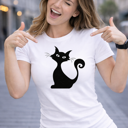 Polo Mujer - Gato sentado