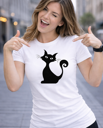 Polo Mujer - Gato sentado