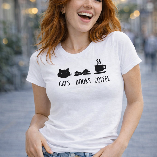 Polo Mujer - Cats Books Coffee