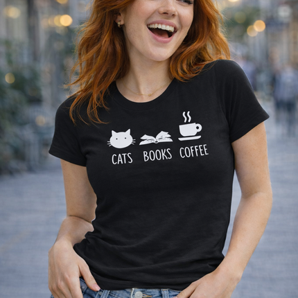 Polo Mujer - Cats Books Coffee