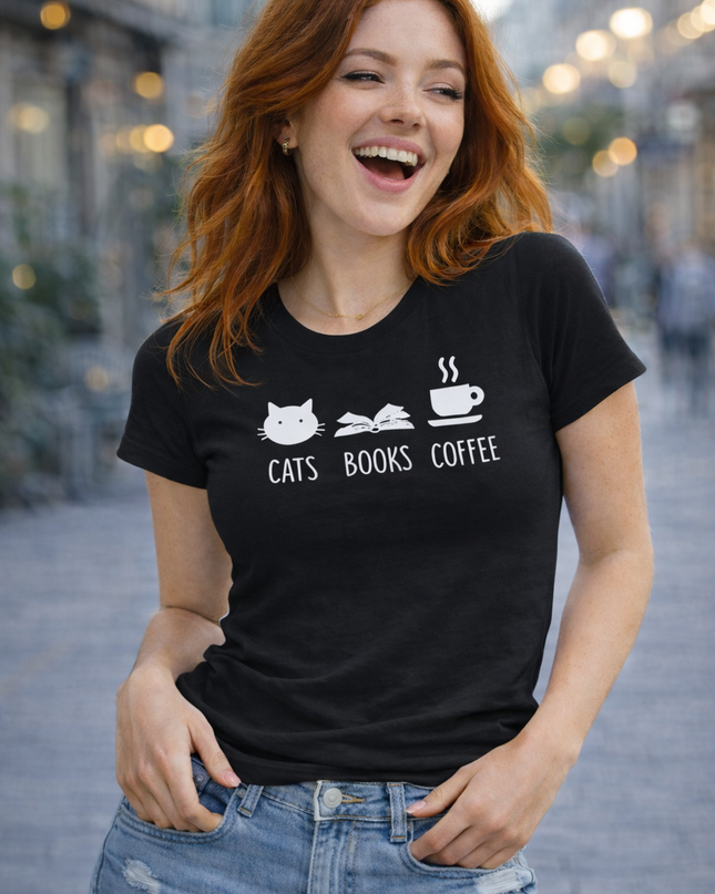 Polo Mujer - Cats Books Coffee
