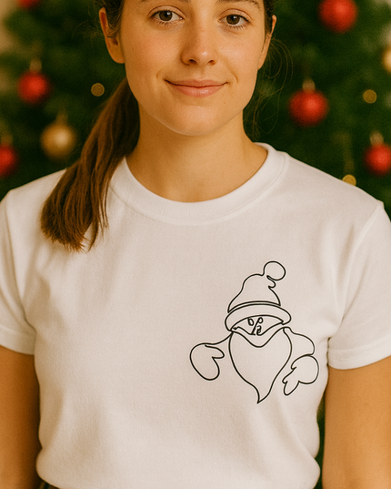 Polo Navideño Mujer - Santa Asomado