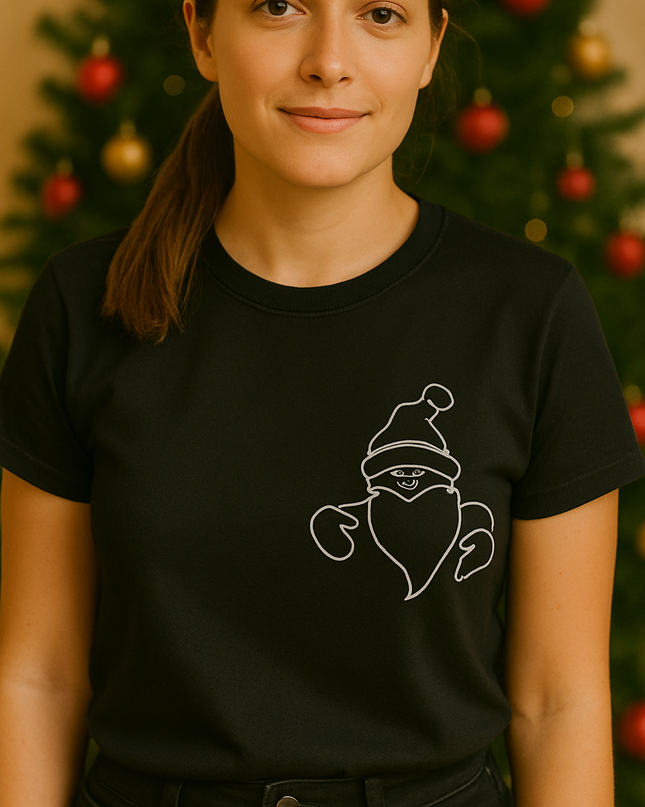 Polo Navideño Mujer - Santa Asomado