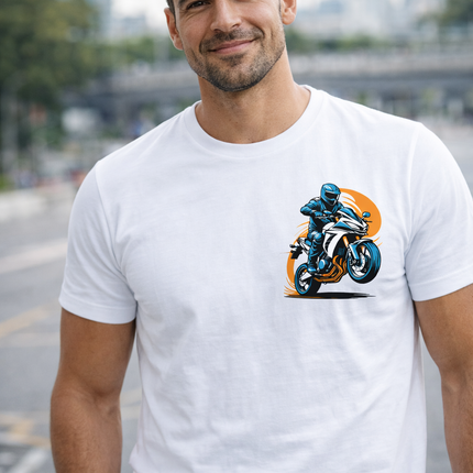 Polo Hombre - Motocicleta azul