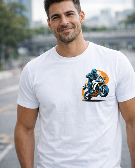 Polo Hombre - Motocicleta azul