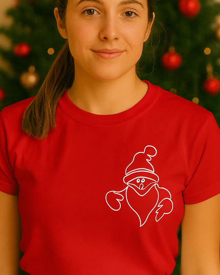 Polo Navideño Mujer - Santa Asomado