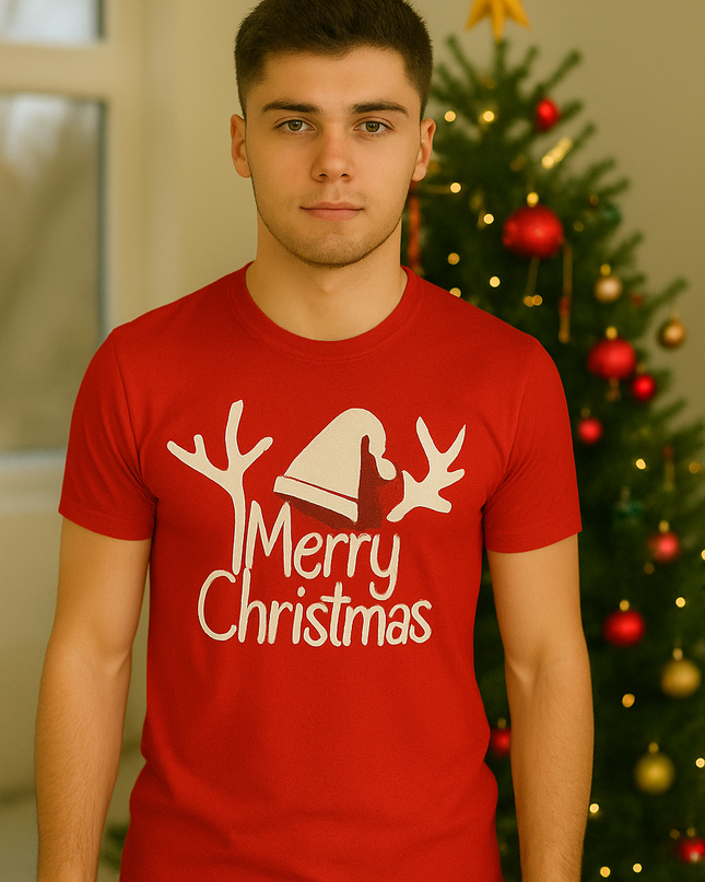 Polo Navideño Hombre - Cuerno Merry Christmas