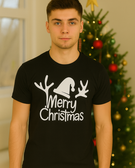 Polo Navideño Hombre - Cuerno Merry Christmas