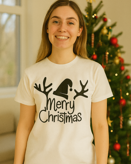 Polo Navideño Mujer - Cuerno Merry Christmas