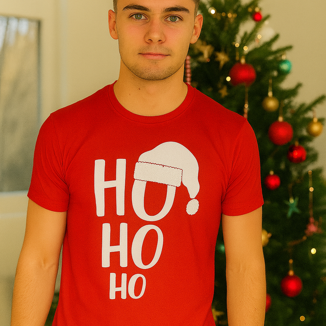 Polo Navideño Hombre - Ho Ho Ho