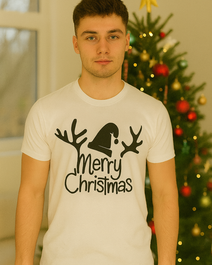 Polo Navideño Hombre - Cuerno Merry Christmas