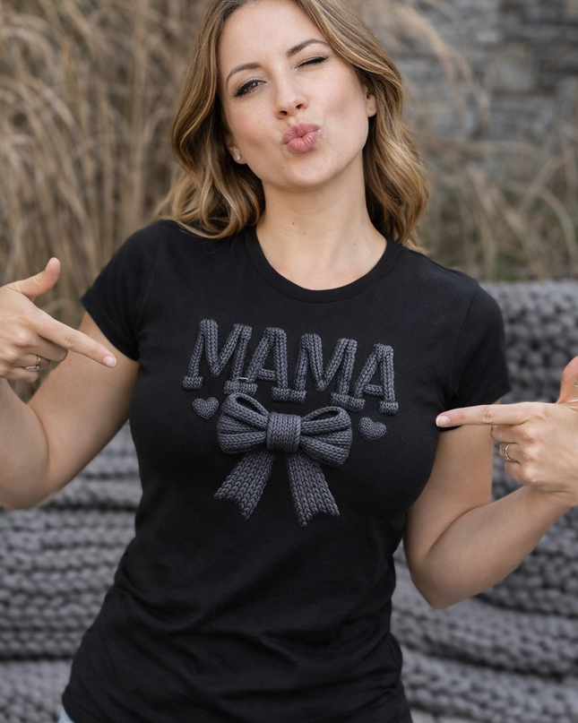 Polo Mujer - Mama Bordado Gris