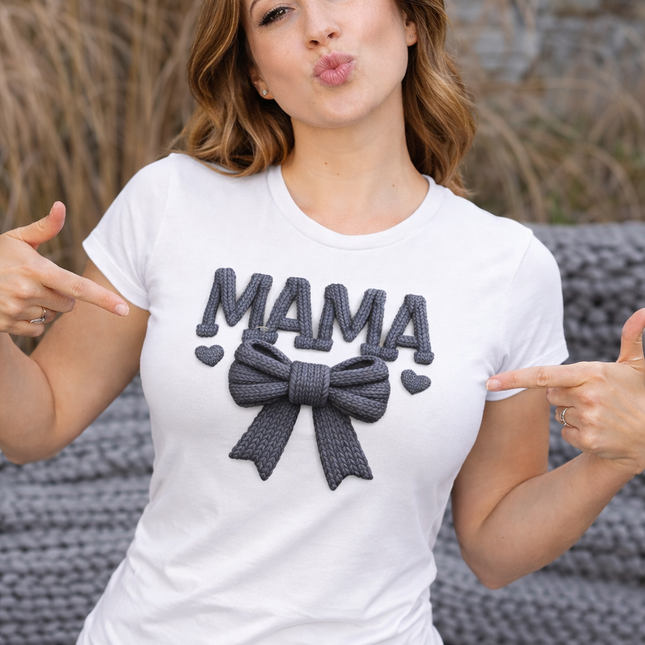 Polo Mujer - Mama Bordado Gris