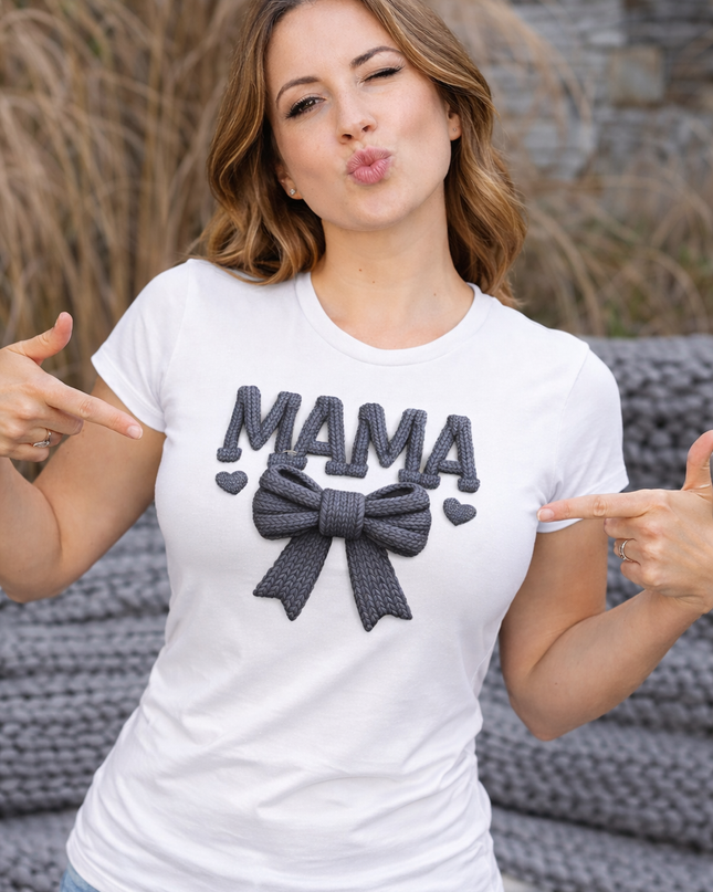 Polo Mujer - Mama Bordado Gris