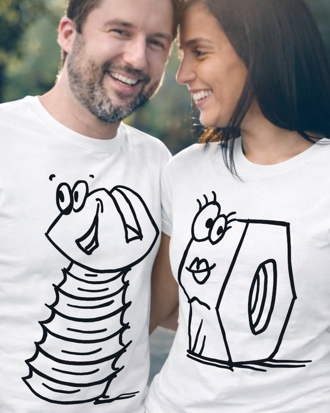 Polo Pareja - Tuerca y Tornillo Enamorados