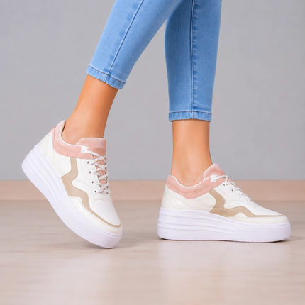Zapatillas Urbanas Mujer Colorado - Rosado Beige