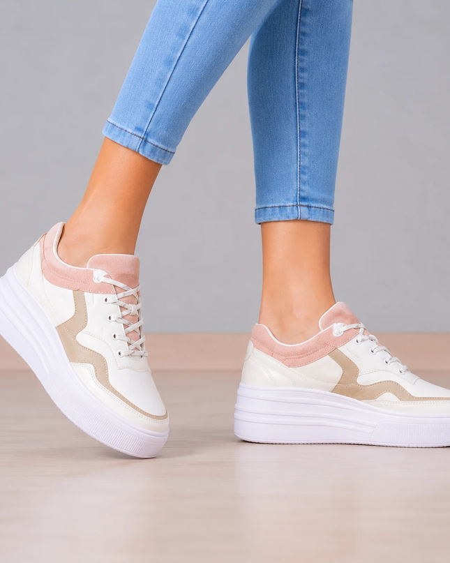 Zapatillas Urbanas Mujer Colorado - Rosado Beige