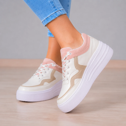 Zapatillas Urbanas Mujer Colorado - Rosado Beige