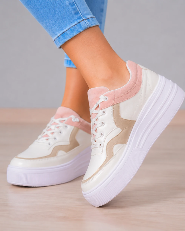 Zapatillas Urbanas Mujer Colorado - Rosado Beige