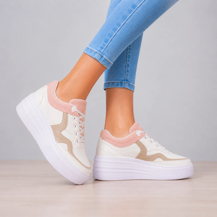 Zapatillas Urbanas Mujer Colorado - Rosado Beige