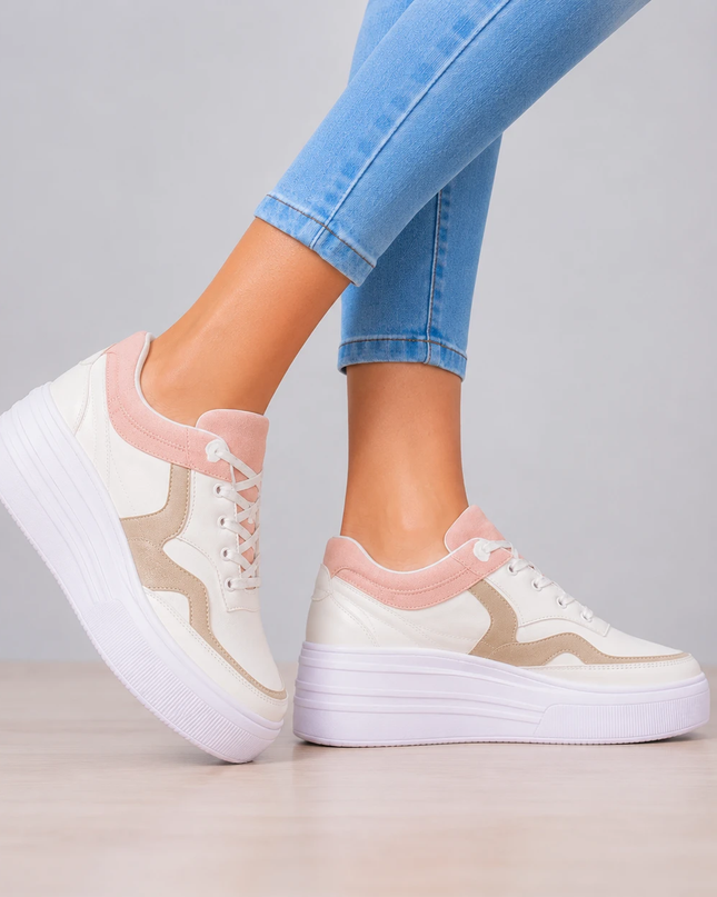Zapatillas Urbanas Mujer Colorado - Rosado Beige