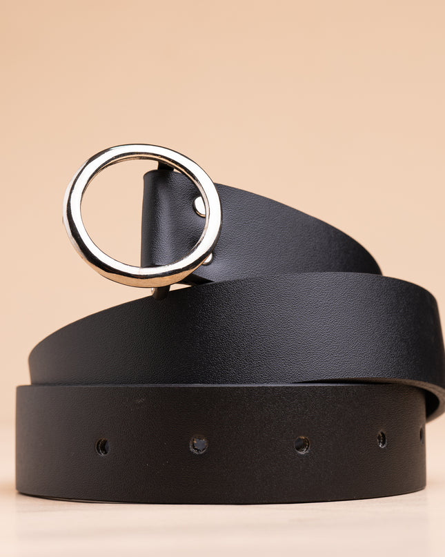Correa Aro Plateado - Negro