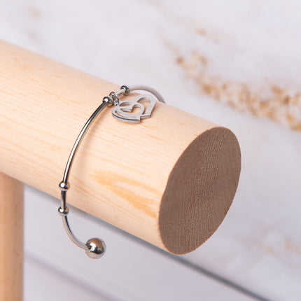 Pulsera Sunshine - Doble Corazon - Plata