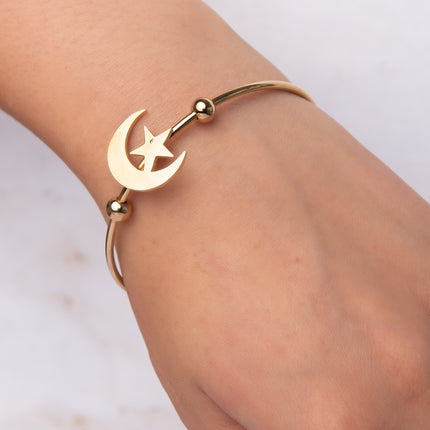 Pulsera Sunshine - Luna y estrella - Oro