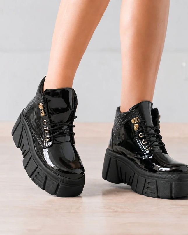 Botas Mujer Denizli - Negro Charol 2