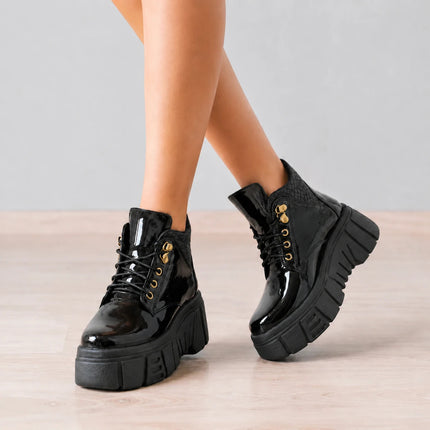 Botas Mujer Denizli - Negro Charol 2