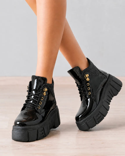 Botas Mujer Denizli - Negro Charol 2