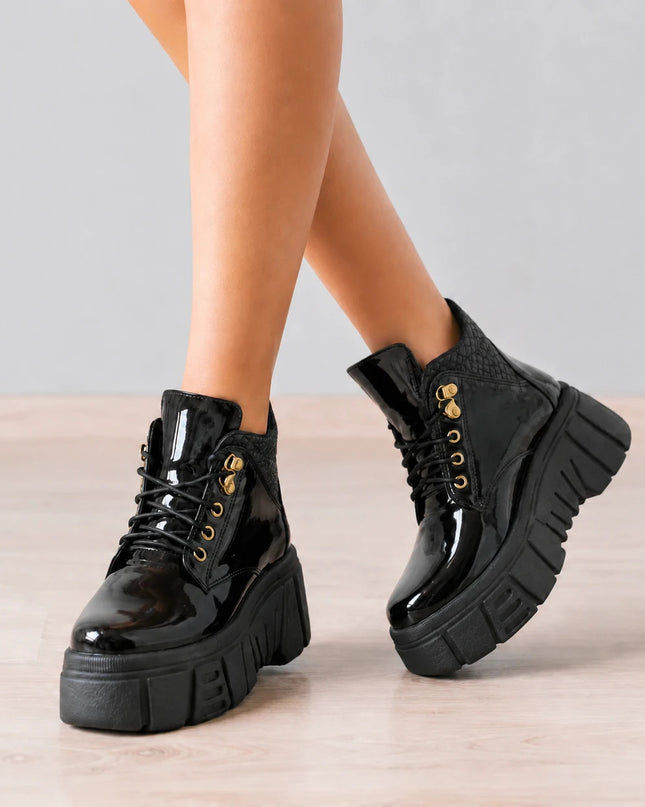 Botas Mujer Denizli - Negro Charol 2