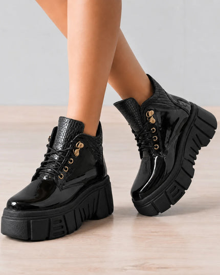 Botas Mujer Denizli - Negro Charol 2