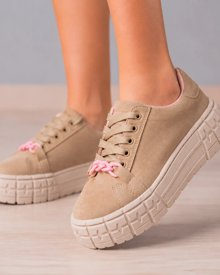 Zapatillas Urbanas Mujer Dublin - Beige Rosado