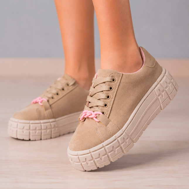 Zapatillas Urbanas Mujer Dublin - Beige Rosado
