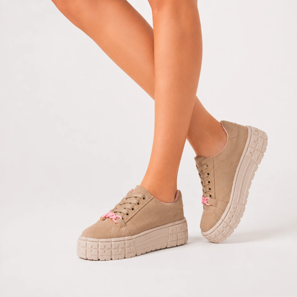Zapatillas Urbanas Mujer Dublin - Beige Rosado