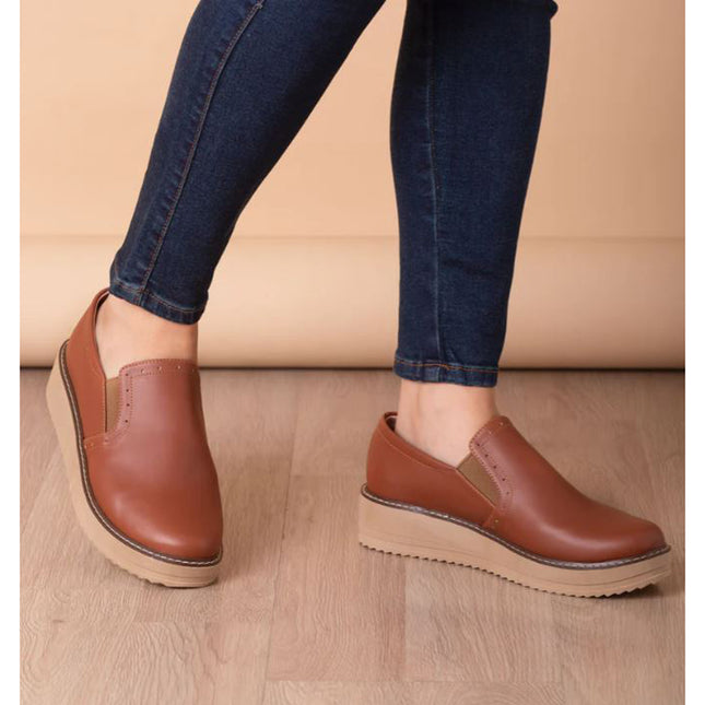 Mocasines Mujer Ferrara - Camel Oscuro