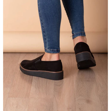 Mocasines Mujer Ferrara - Negro Gamuza