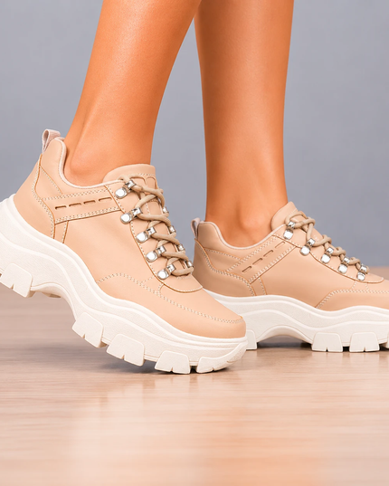 Zapatillas Urbanas Mujer Golden - Beige