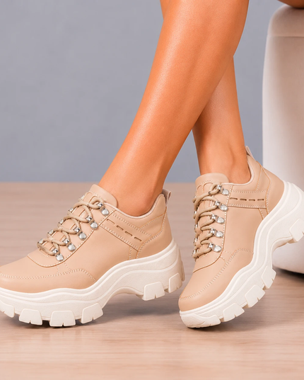 Zapatillas Urbanas Mujer Golden - Beige