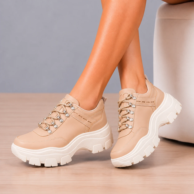 Zapatillas Urbanas Mujer Golden - Beige