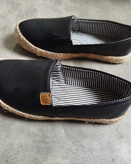 Alpargata Belen - Negro Cuero (Yayita)