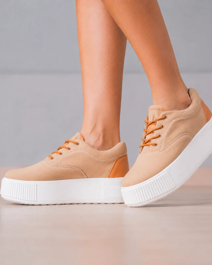 Zapatillas Urbanas Mujer Interlagos - Beige